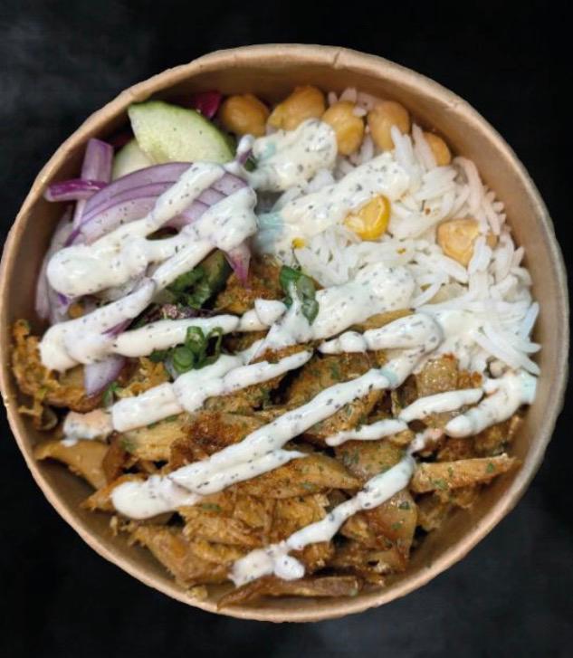 chicken shawarma rice bowl